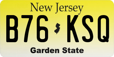 NJ license plate B76KSQ