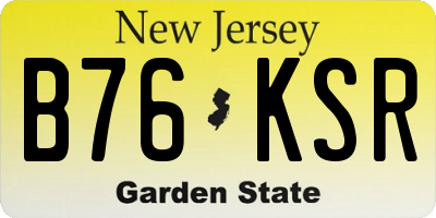 NJ license plate B76KSR