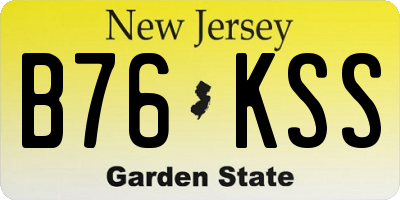 NJ license plate B76KSS