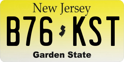 NJ license plate B76KST