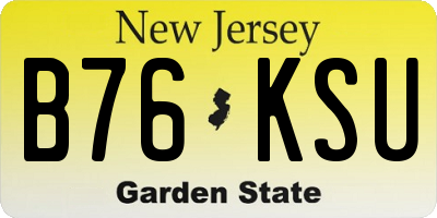 NJ license plate B76KSU
