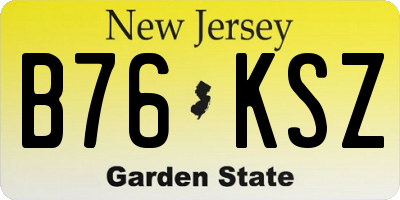 NJ license plate B76KSZ