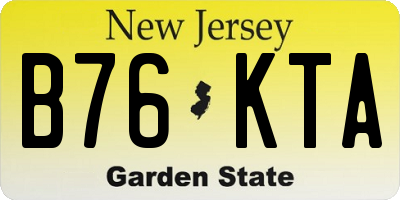 NJ license plate B76KTA