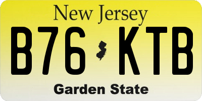 NJ license plate B76KTB
