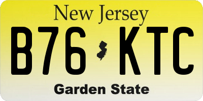 NJ license plate B76KTC