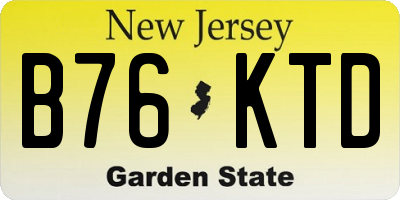 NJ license plate B76KTD