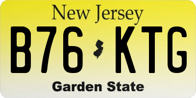 NJ license plate B76KTG