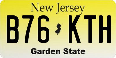 NJ license plate B76KTH