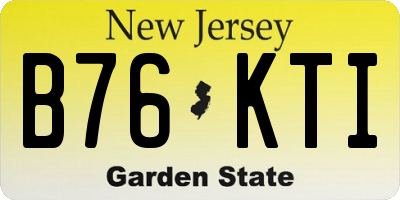 NJ license plate B76KTI