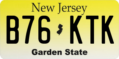NJ license plate B76KTK