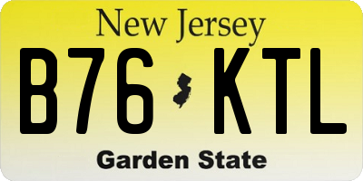 NJ license plate B76KTL