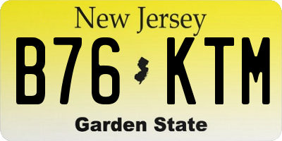 NJ license plate B76KTM