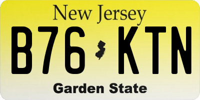 NJ license plate B76KTN
