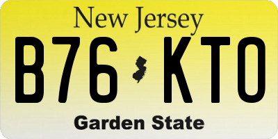NJ license plate B76KTO