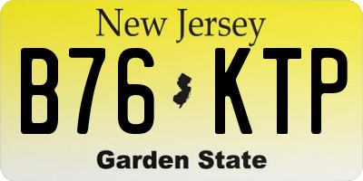 NJ license plate B76KTP