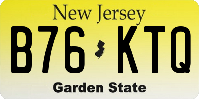 NJ license plate B76KTQ
