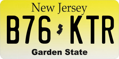 NJ license plate B76KTR