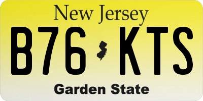 NJ license plate B76KTS