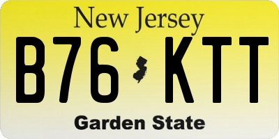 NJ license plate B76KTT