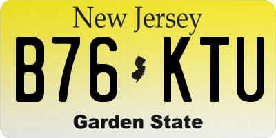 NJ license plate B76KTU