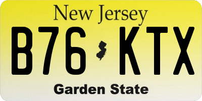 NJ license plate B76KTX