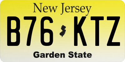 NJ license plate B76KTZ