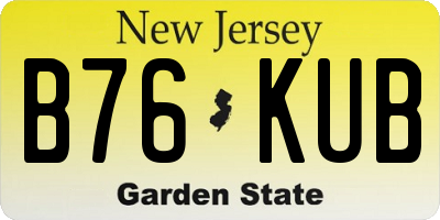 NJ license plate B76KUB