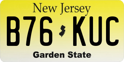 NJ license plate B76KUC