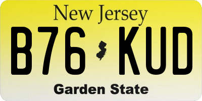 NJ license plate B76KUD