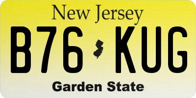NJ license plate B76KUG