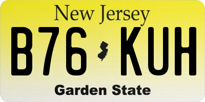 NJ license plate B76KUH