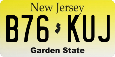 NJ license plate B76KUJ