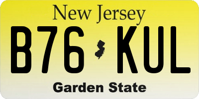 NJ license plate B76KUL