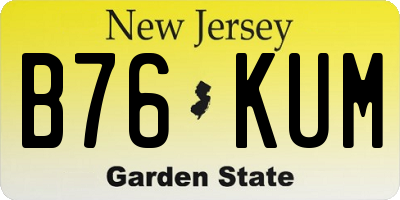 NJ license plate B76KUM