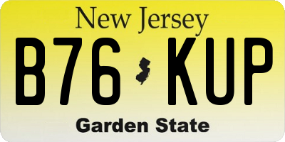 NJ license plate B76KUP