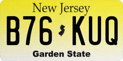 NJ license plate B76KUQ