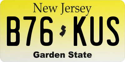 NJ license plate B76KUS