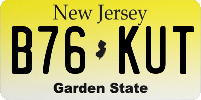 NJ license plate B76KUT