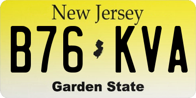 NJ license plate B76KVA