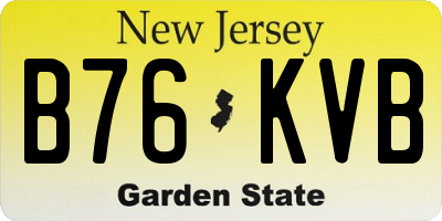 NJ license plate B76KVB