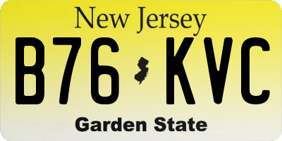 NJ license plate B76KVC