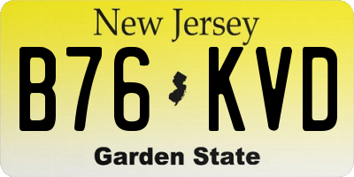 NJ license plate B76KVD