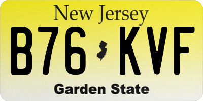 NJ license plate B76KVF