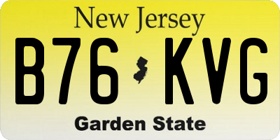 NJ license plate B76KVG