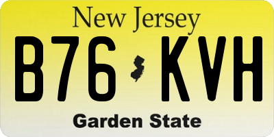NJ license plate B76KVH