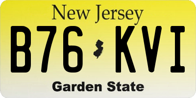 NJ license plate B76KVI