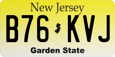 NJ license plate B76KVJ