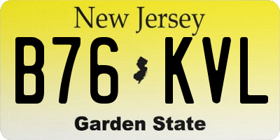 NJ license plate B76KVL