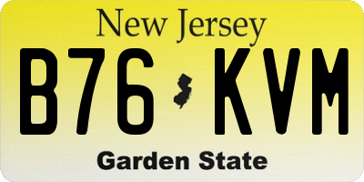 NJ license plate B76KVM