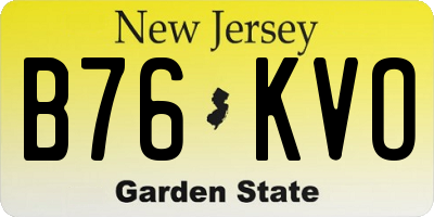 NJ license plate B76KVO